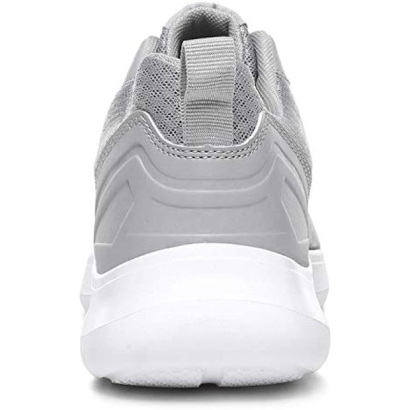 GESIMEI Men's Breathable Mesh Tennis Shoes Comfortable Gym Sneakers Lightweight Athletic Running Shoes Lightgrey(upgrade)